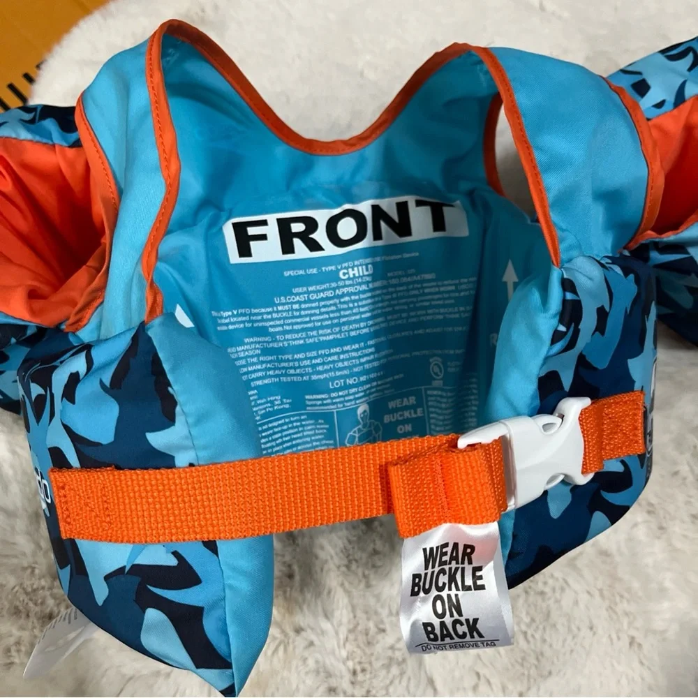 Speedo Kids Swim Vest -‎ Blue and Orange
